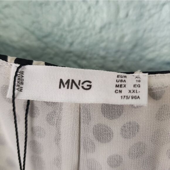 Mango MNG Polka-dot midi ruffle dress peaseant contemporary classic - Picture 14 of 14